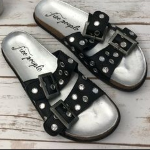 Free People Shoes - 🆕 Free People Embellished Leather Slide
